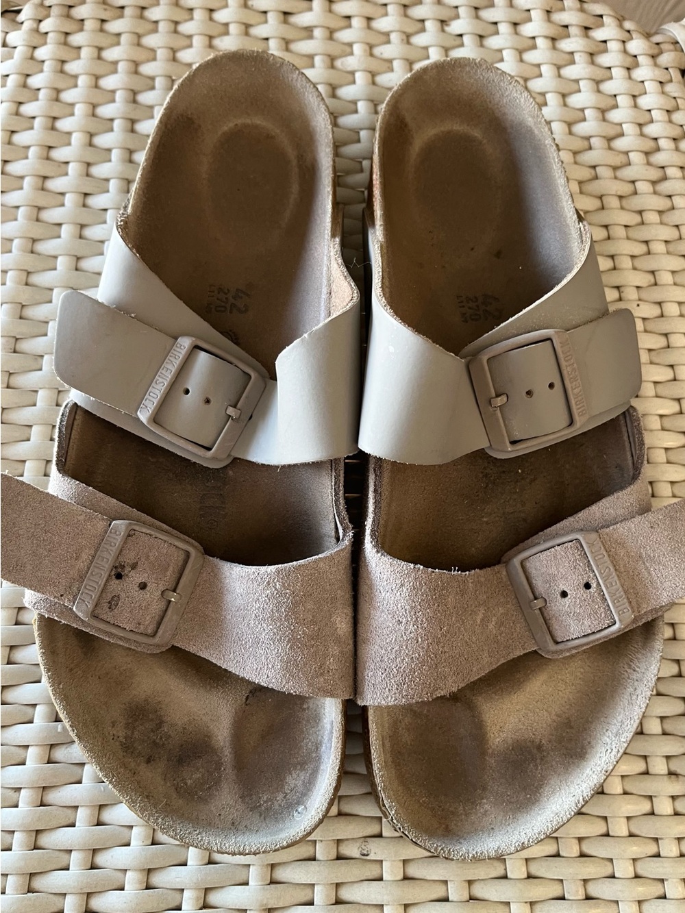 Birkenstock Neutral Beige Two-Strap Comfort Sandals 42